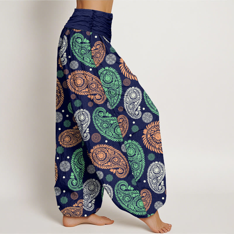 Pantalones harén con cintura elástica para mujer, con estampado de girasoles, hojas, flores y piedras de Buddha Stones - image 10