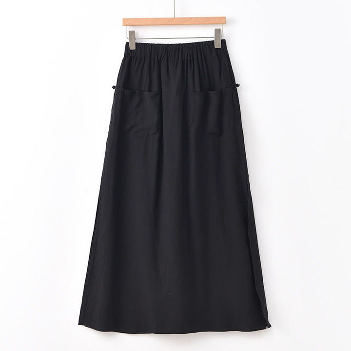 Falda pantalón con abertura y bolsillos para mujer, diseño de Buddha Stones en color liso - Negro - US8-10，UK/AU12-14，EU40-42 (2XL) - image 22