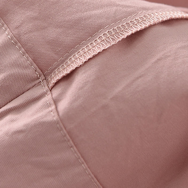 Pantalones capri casuales de algodón liso con cintura alta y pernera ancha para mujer con bolsillos de Buddha Stones - image 17