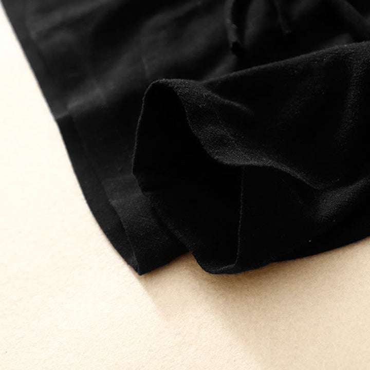 Chaqueta de manga larga con botones de rana y bolsillos para mujer de Buddha Stones en algodón y lino - image 15