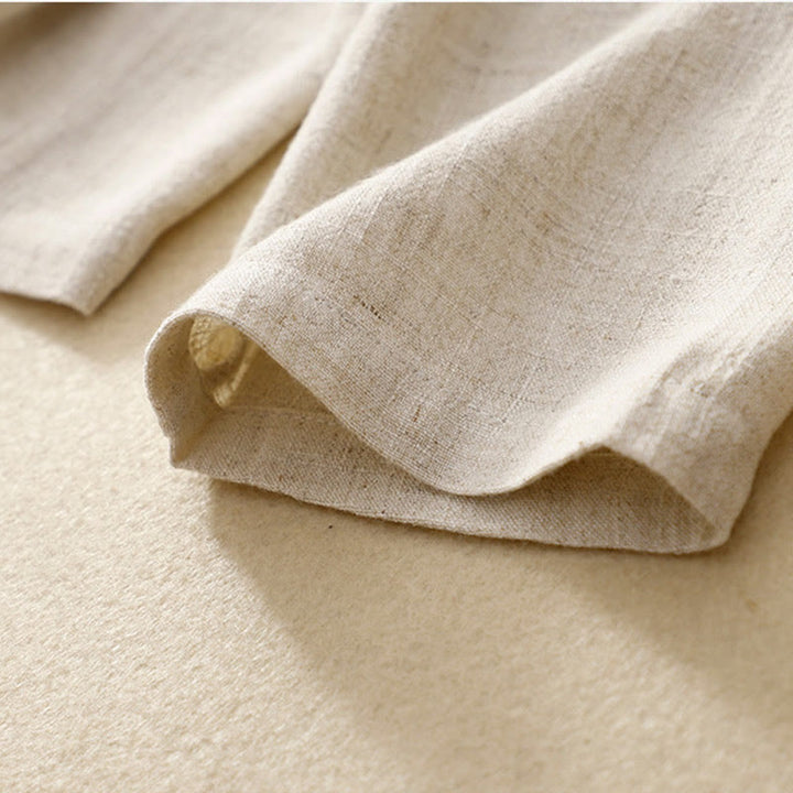 Chaqueta de manga larga con botones de rana y bolsillos para mujer de Buddha Stones en algodón y lino - image 23