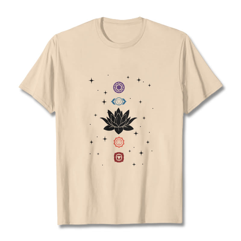 Camiseta informal con estampado de chakras y flor de loto con Buddha Stones - Sopa de mariscos - 2XL - image 9