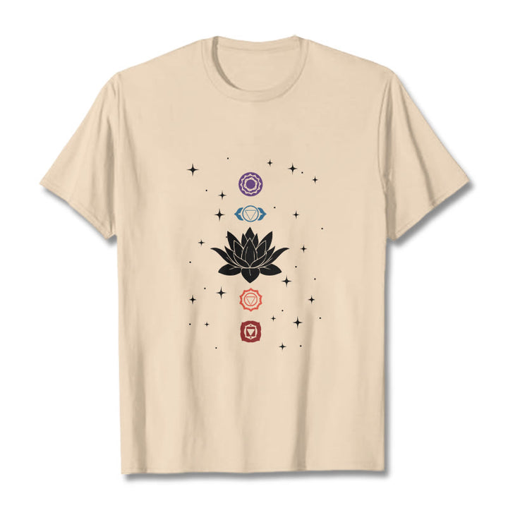 Camiseta informal con estampado de chakras y flor de loto con Buddha Stones - Sopa de mariscos - 2XL - image 9