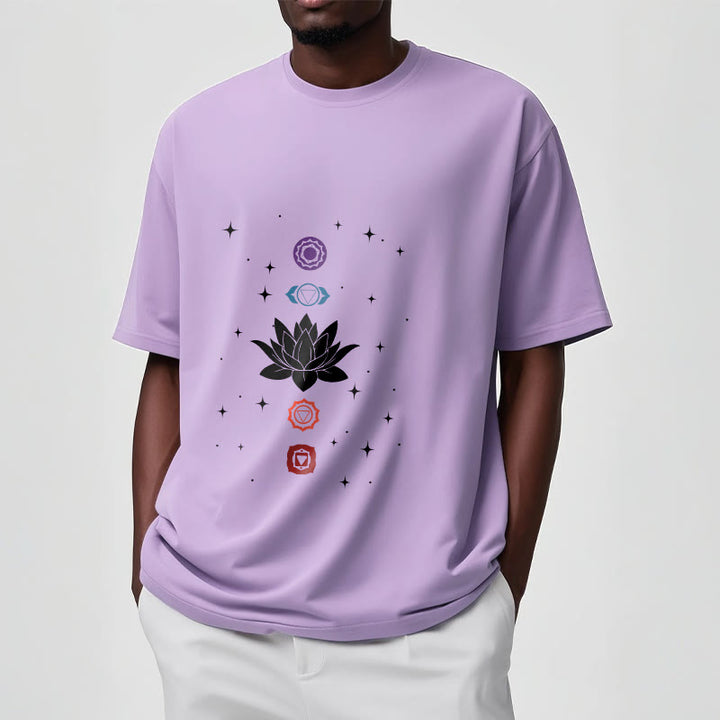 Camiseta informal con estampado de chakras y flor de loto con Buddha Stones - image 18