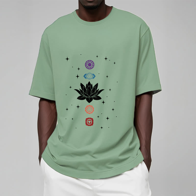 Camiseta informal con estampado de chakras y flor de loto con Buddha Stones - image 16
