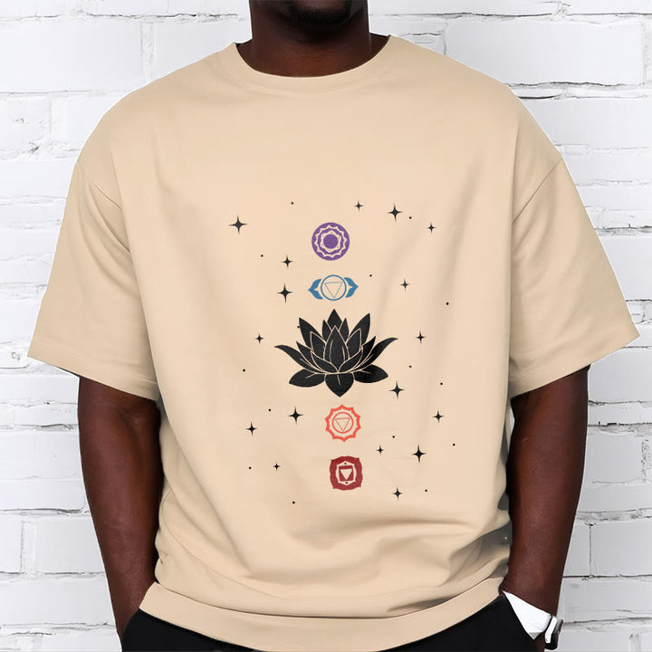 Camiseta informal con estampado de chakras y flor de loto con Buddha Stones - image 10