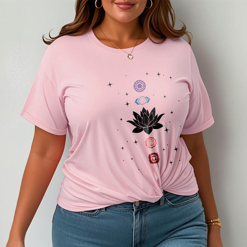 Camiseta informal con estampado de chakras y flor de loto con Buddha Stones - image 14