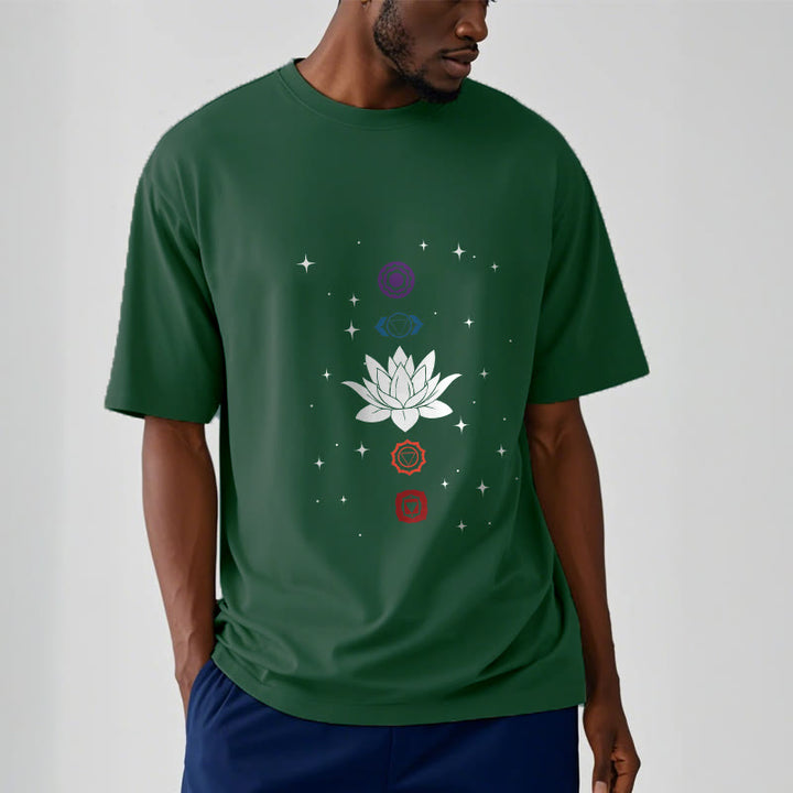 Camiseta informal con estampado de chakras y flor de loto con Buddha Stones - image 12