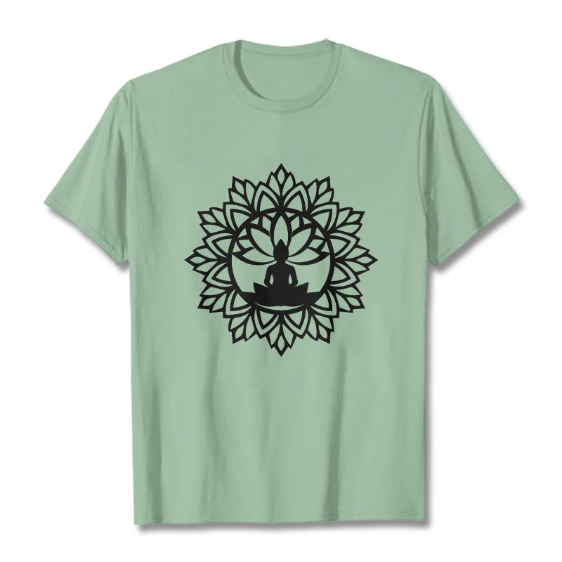 Camiseta informal con estampado de Buddha Stones de Buda - Verde pálido - 2XL - image 1