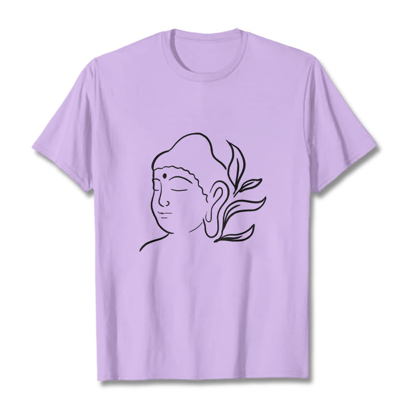 Camiseta informal con estampado de cara de Buddha Stones de Buda - Ciruela - 2XL - image 17