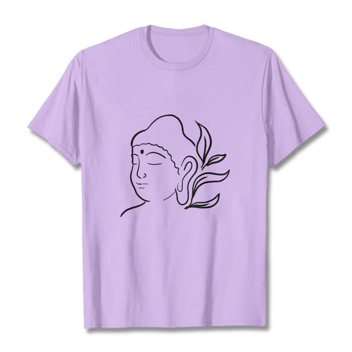 Camiseta informal con estampado de cara de Buddha Stones de Buda - Ciruela - 2XL - image 17