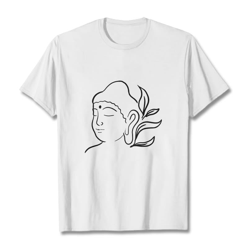 Camiseta informal con estampado de cara de Buddha Stones de Buda - Blanco - 2XL - image 6