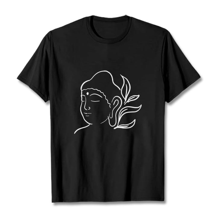 Camiseta informal con estampado de cara de Buddha Stones de Buda - Negro - 2XL - image 1