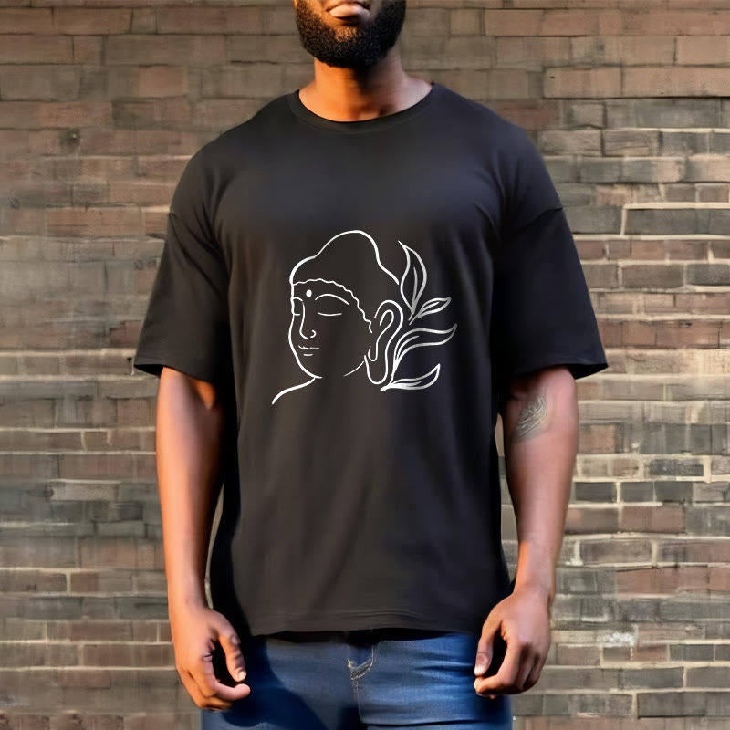 Camiseta informal con estampado de cara de Buddha Stones de Buda - image 3
