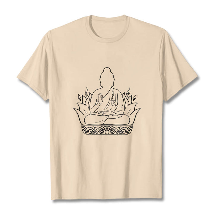 Camiseta informal con estampado de Buddha Stones de Buda para meditación - Sopa de mariscos - 2XL - image 1