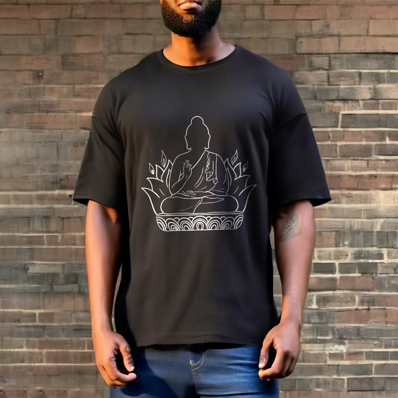 Camiseta informal con estampado de Buddha Stones de Buda para meditación - image 6