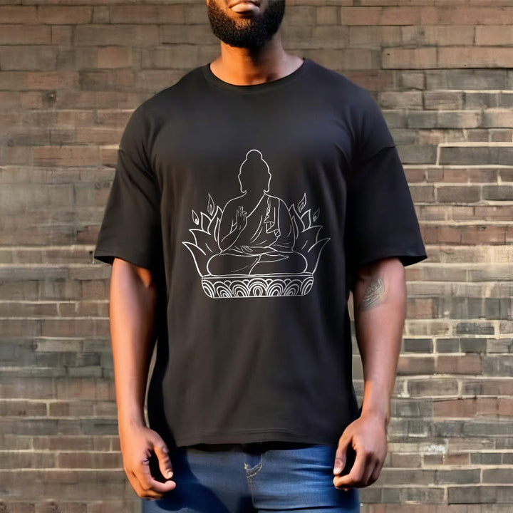 Camiseta informal con estampado de Buddha Stones de Buda para meditación - image 6