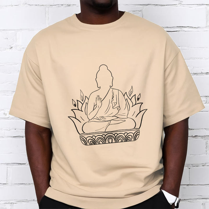 Camiseta informal con estampado de Buddha Stones de Buda para meditación - image 2