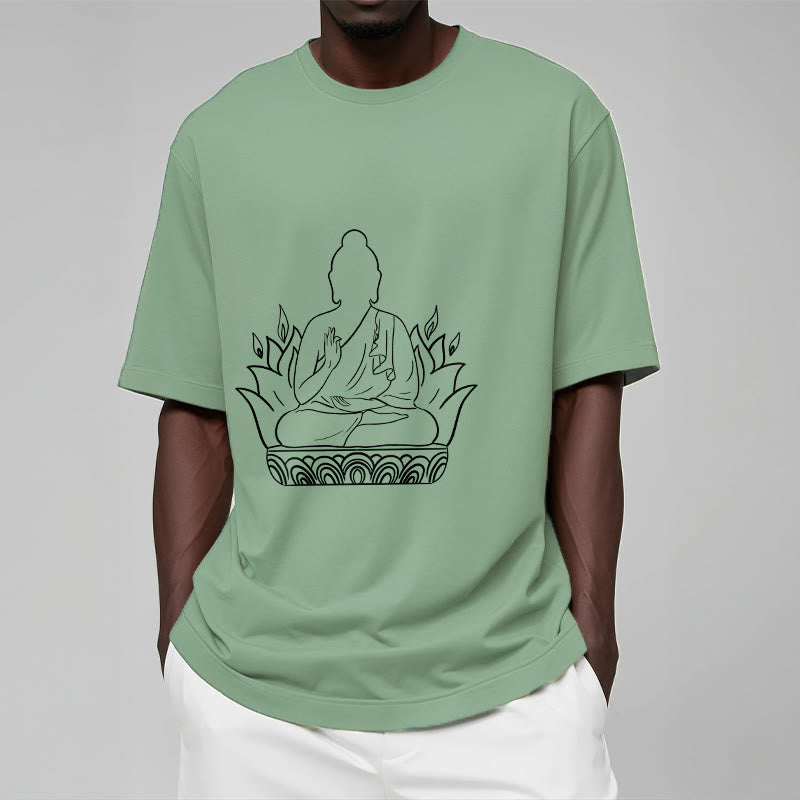 Camiseta informal con estampado de Buddha Stones de Buda para meditación - image 16