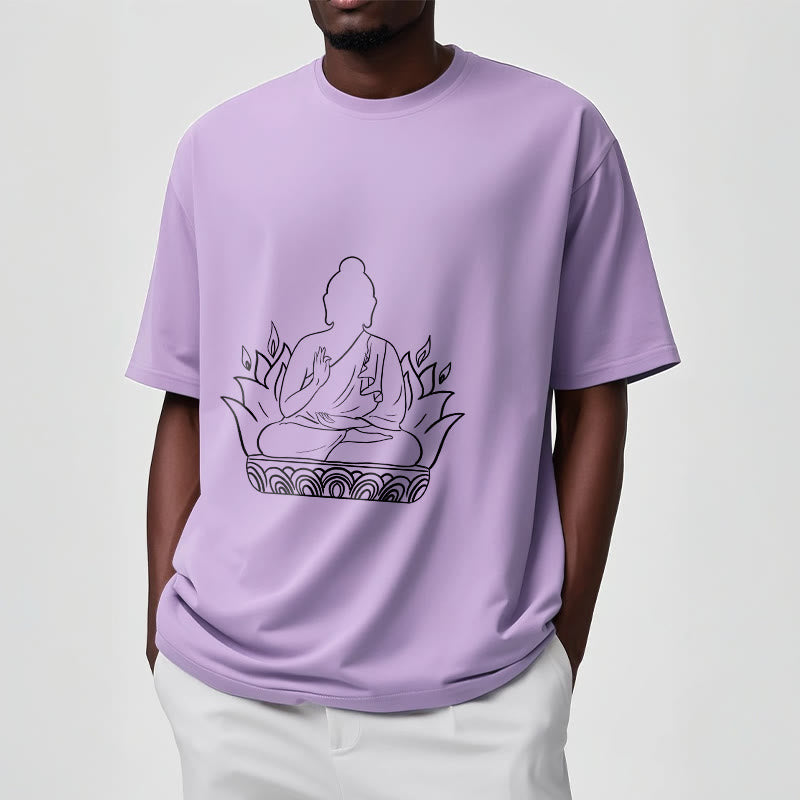 Camiseta informal con estampado de Buddha Stones de Buda para meditación - image 18