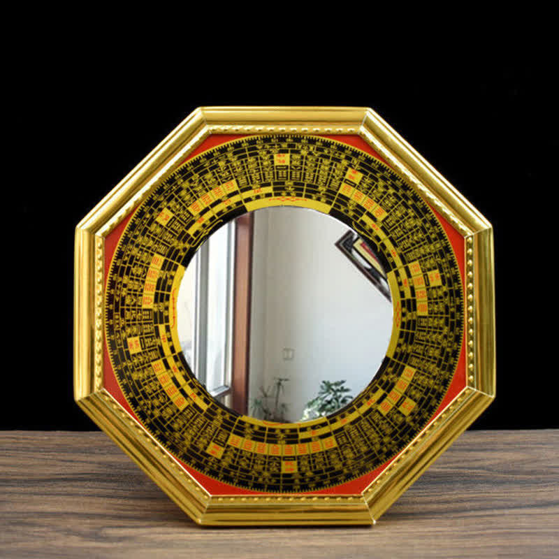 Feng Shui Bagua Mapa Monedas de los Cinco Emperadores Calabaza Equilibrio Sala de Estar Mapa de energía Espejo