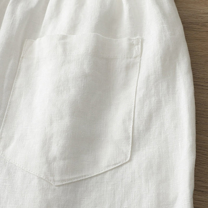 Pantalones casuales retro de algodón con pernera ancha y bolsillos con cremallera de Buddha Stones para mujer - image 10