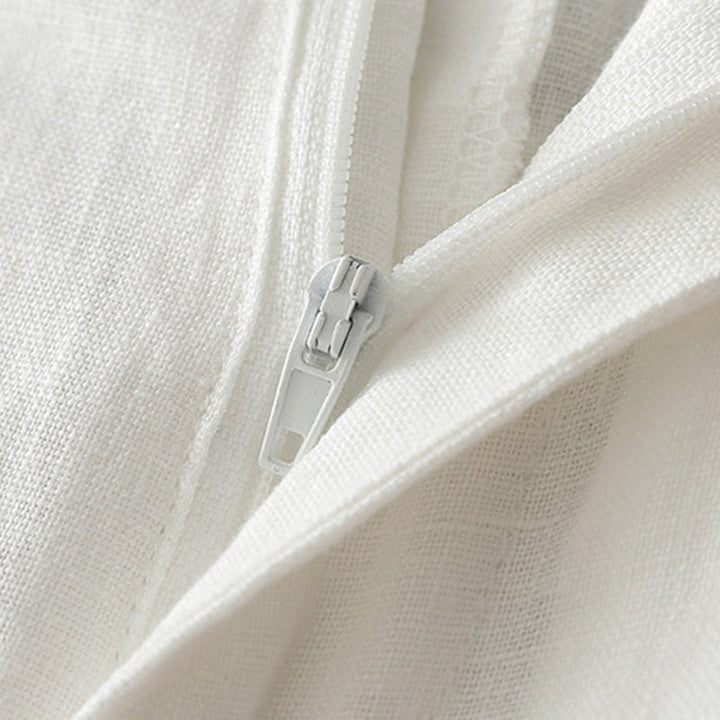 Pantalones casuales retro de algodón con pernera ancha y bolsillos con cremallera de Buddha Stones para mujer - image 11