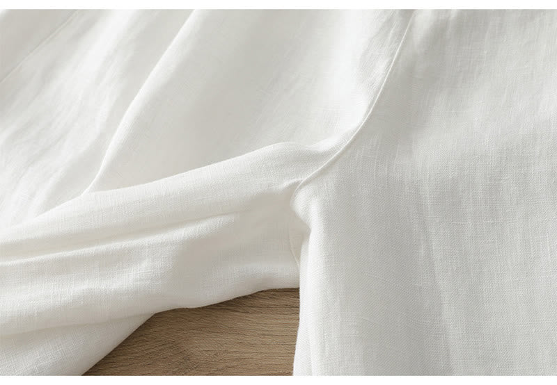 Pantalones casuales retro de algodón con pernera ancha y bolsillos con cremallera de Buddha Stones para mujer - image 12