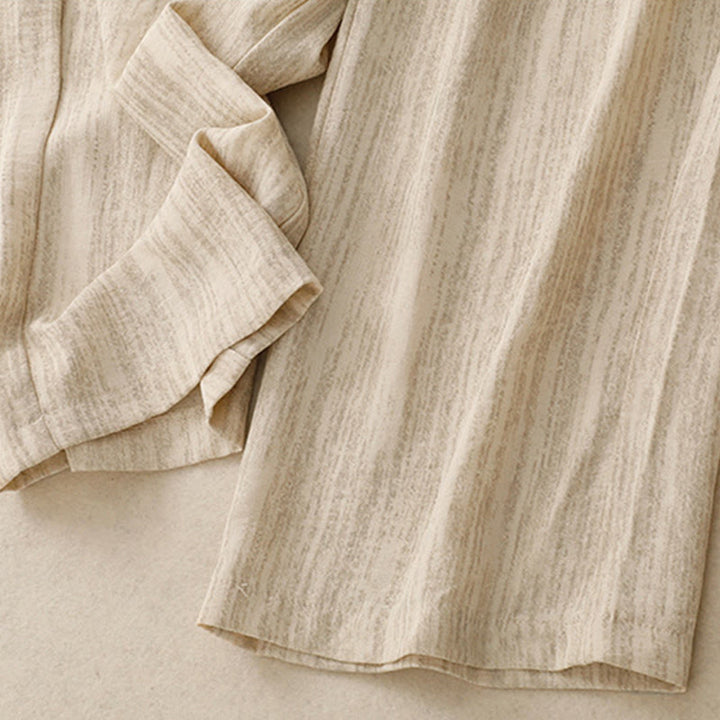 Pantalones anchos de algodón con diseño texturizado y cordones de Buddha Stones para mujer, informales, de verano, con bolsillos - image 5