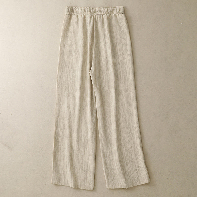 Pantalones anchos de algodón con diseño texturizado y cordones de Buddha Stones para mujer, informales, de verano, con bolsillos