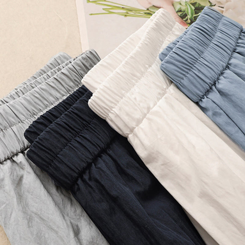 Pantalones de Buddha Stones para mujer, de pierna ancha, con bolsillos y dobladillo informal, diseño hueco, talla 7-8