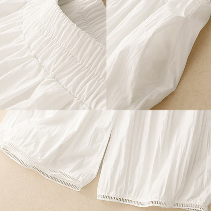 Pantalones de Buddha Stones para mujer, de pierna ancha, con bolsillos y dobladillo informal, diseño hueco, talla 7-8