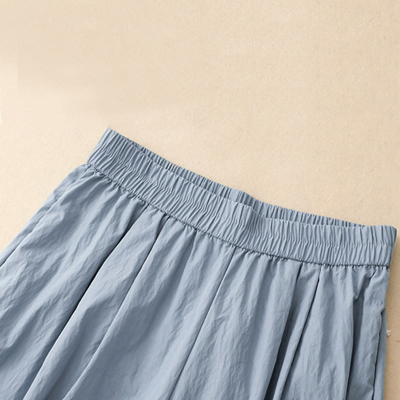 Pantalones de Buddha Stones para mujer, de pierna ancha, con bolsillos y dobladillo informal, diseño hueco, talla 7-8