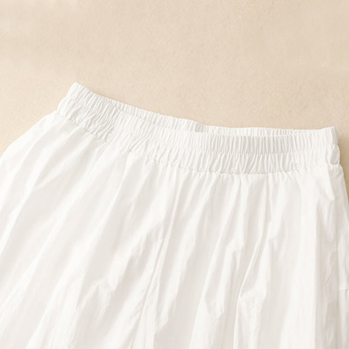 Pantalones de Buddha Stones para mujer, de pierna ancha, con bolsillos y dobladillo informal, diseño hueco, talla 7-8