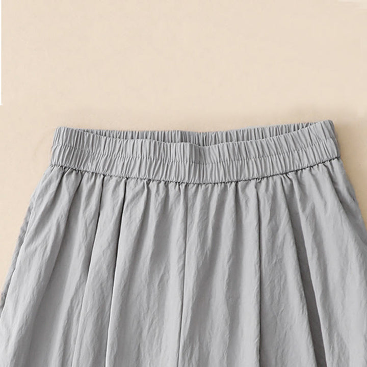 Pantalones de Buddha Stones para mujer, de pierna ancha, con bolsillos y dobladillo informal, diseño hueco, talla 7-8
