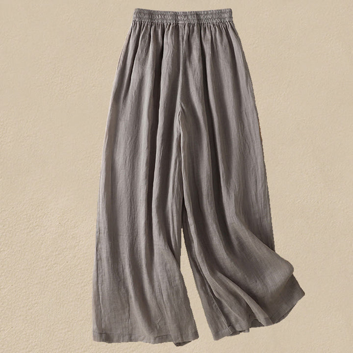 Pantalones anchos de algodón con cordón y bordado Buddha Stones Commute para mujer con bolsillos - image 43