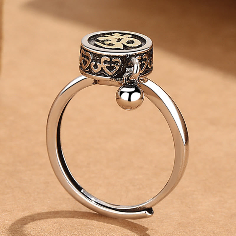 Anillo de riqueza ajustable con símbolo Om natural de Buddha Stones para hombre - image 2