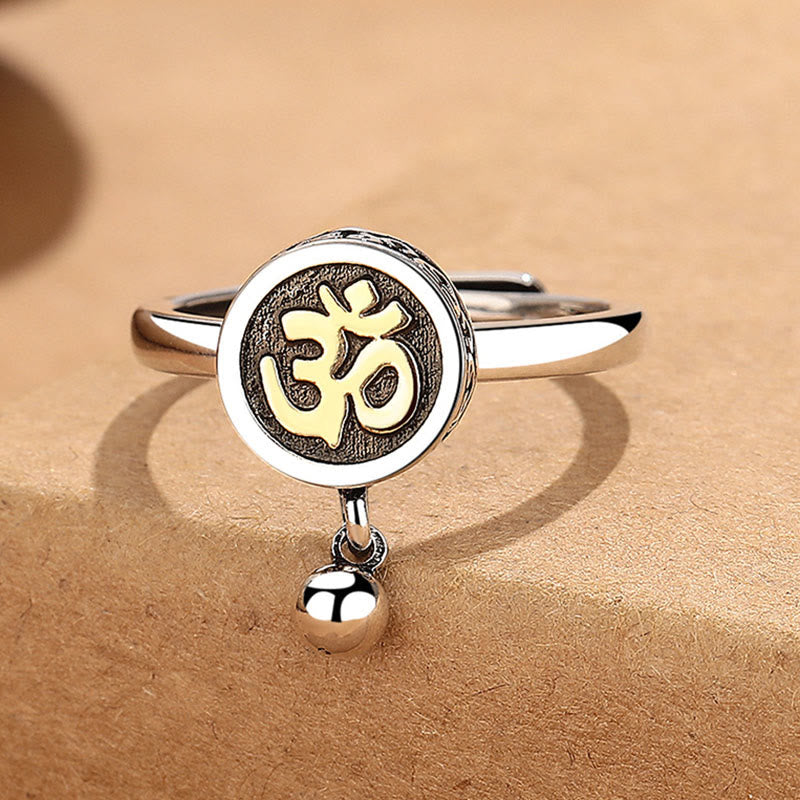 Anillo de riqueza ajustable con símbolo Om natural de Buddha Stones para hombre - image 3