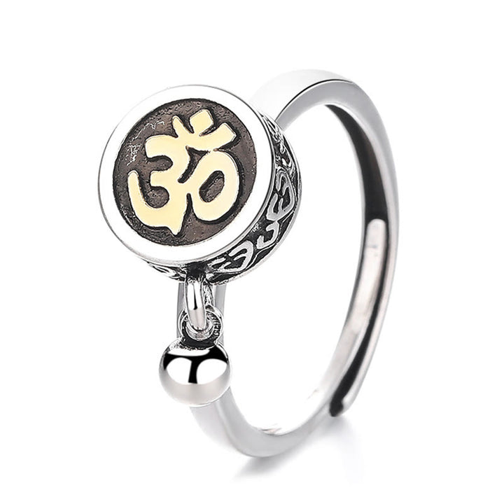 Anillo de riqueza ajustable con símbolo Om natural de Buddha Stones para hombre - image 5