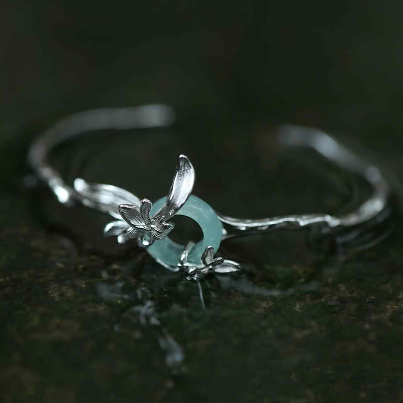 Pulsera de protección de jade y cuarcita con hebilla de paz de iris en plata de ley 925 con Buddha Stones - Plata (circunferencia de la muñeca: 14-16 cm) - image 0