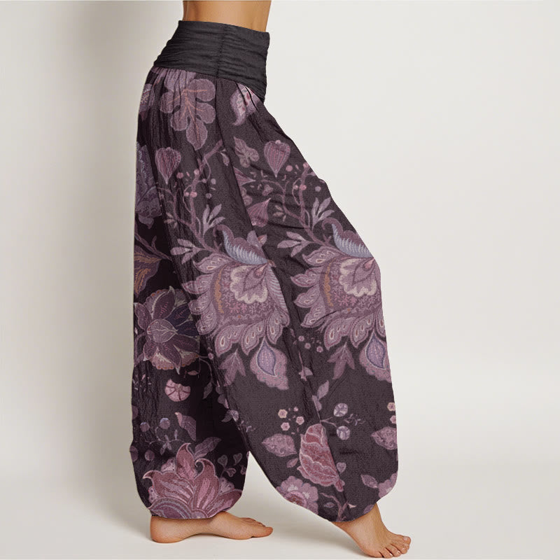 Pantalones harén de cintura elástica para mujer, estilo casual, de algodón puro y peonía, con Buddha Stones - image 11