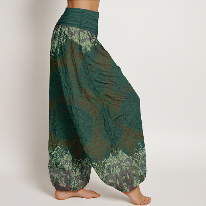 Pantalones harén de algodón puro con estampado de mandala y Buddha Stones para mujer, informales, con cintura elástica - image 11
