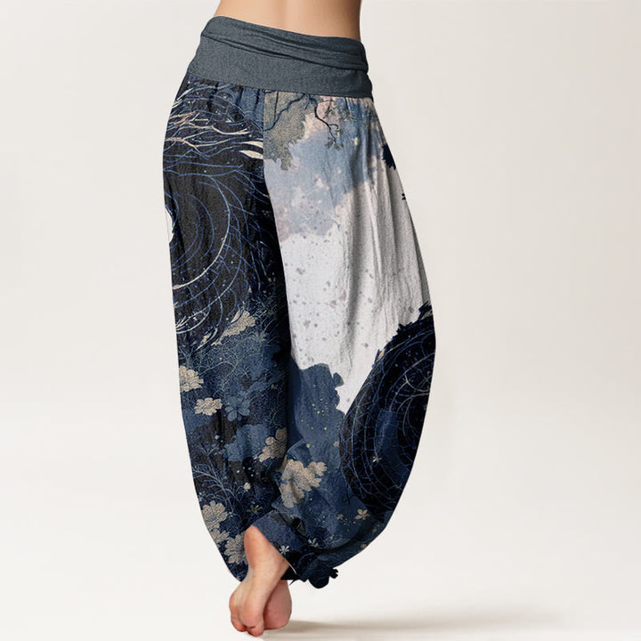 Pantalones Buddha Stones de algodón puro con estampado de dragón y árbol antiguo para mujer, cintura elástica - image 10