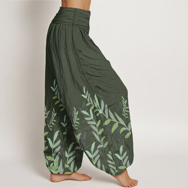 Pantalones harén de algodón puro con estampado de Buddha Stones para mujer, cintura elástica