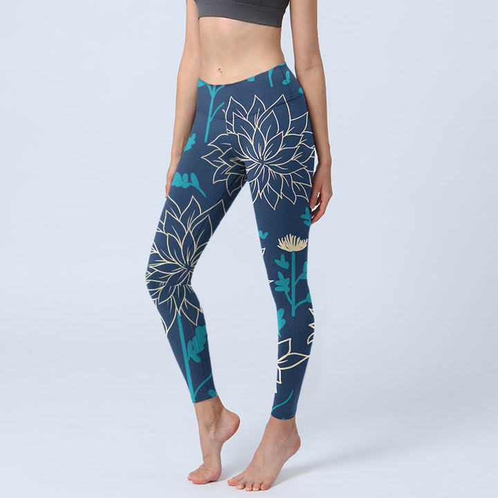 Leggings de yoga para mujer con estampado de Buddha Stones - Azul acero - US18，UK/AU22，EU50 (4XL) - image 1