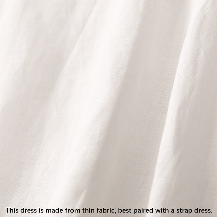 Vestido midi de verano para mujer de algodón y lino con cuello en V y botones de rana, manga corta y estampado de Buddha Stones - image 18