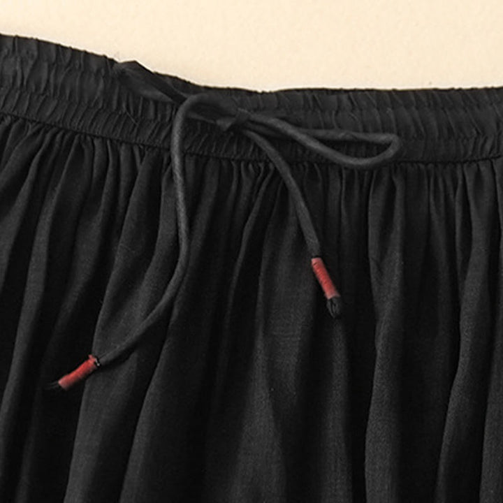 Falda de verano con cordón ajustable y cintura elástica de color liso para mujer con Buddha Stones - image 13
