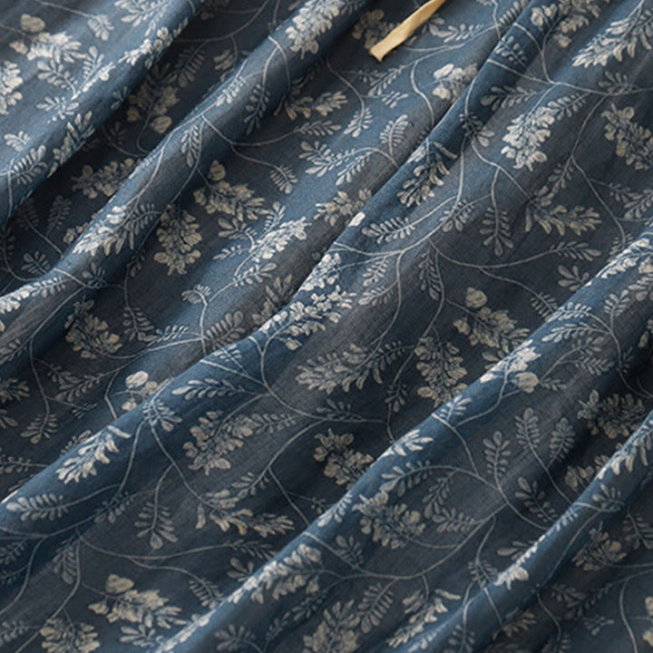 Falda de lino y algodón con cintura elástica para mujer, con estampado floral de Buddha Stones y bolsillos. - image 14