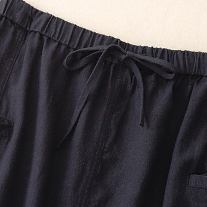 Falda de algodón con cintura elástica y cordón ajustable de Buddha Stones para mujer - image 2