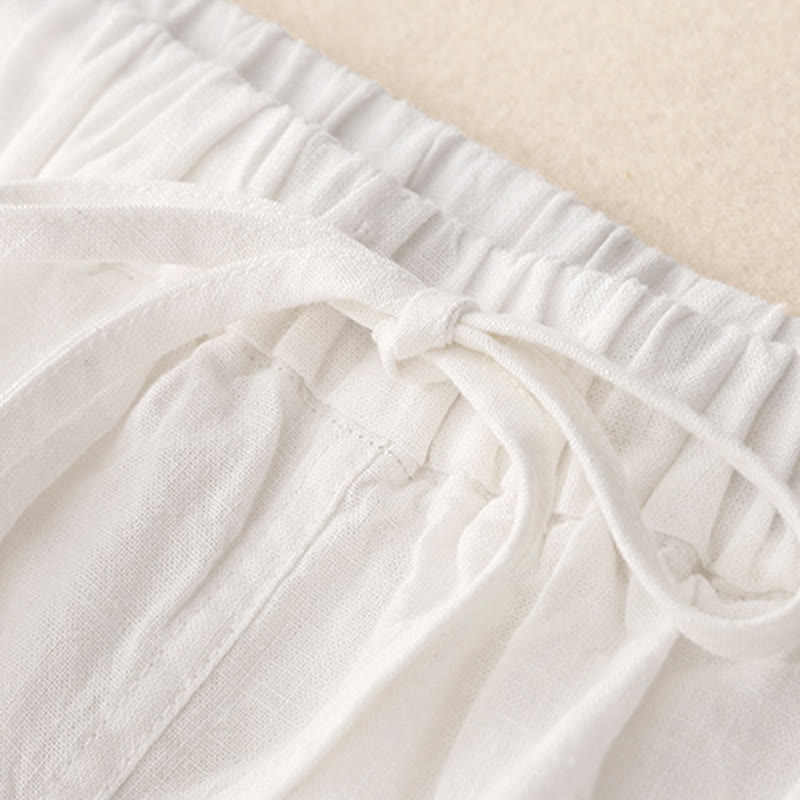 Falda de algodón con cintura elástica y cordón ajustable de Buddha Stones para mujer - image 8